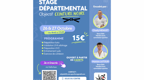Stage départemental : Objectif ceinture noire